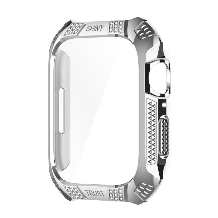 Rhombus Belt Drill + Tempered Film Integrated Case For Apple Watch Series 8 / 7 41mm