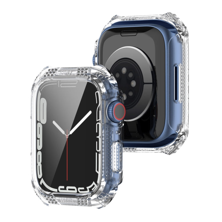 Rhombus Belt Drill + Tempered Film Integrated Case For Apple Watch Series 8 / 7 41mm