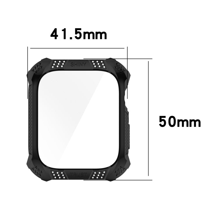 Rhombus Belt Drill + Tempered Film Integrated Case For Apple Watch Series 8 / 7 45mm