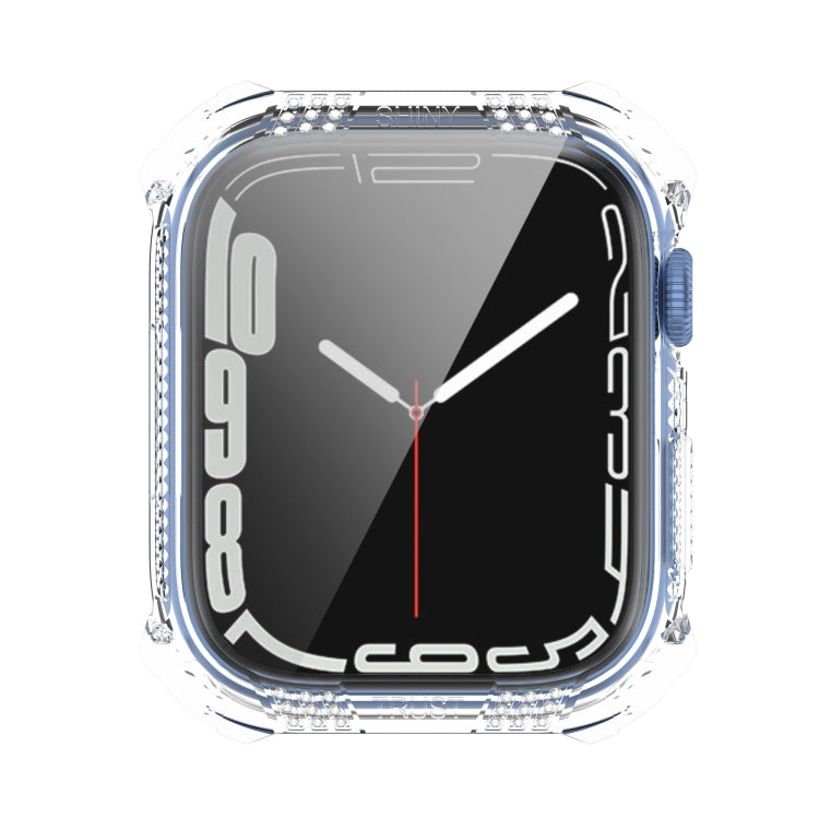 Rhombus Belt Drill + Tempered Film Integrated Case For Apple Watch Series 8 / 7 45mm