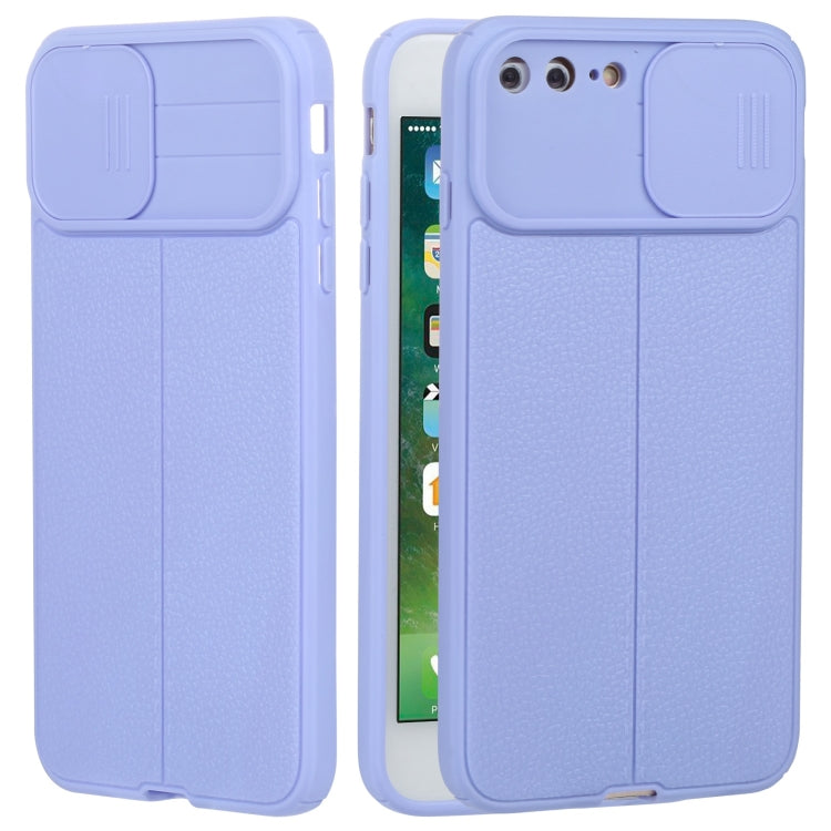 Litchi Texture Sliding Camshield TPU Protective Phone Case For iPhone 8 Plus & 7 Plus