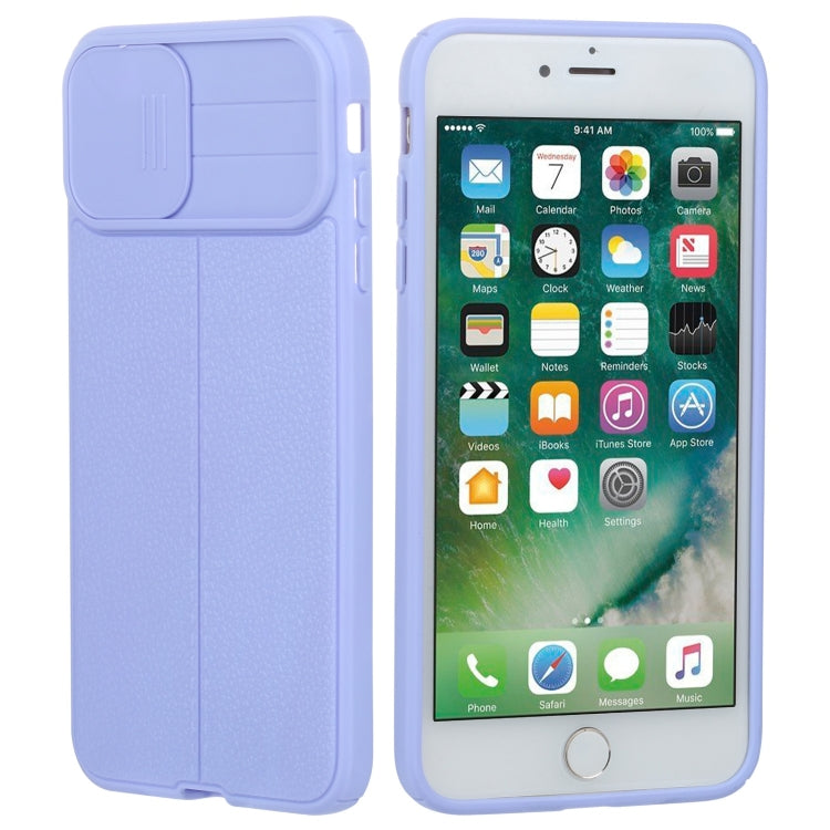Litchi Texture Sliding Camshield TPU Protective Phone Case For iPhone 8 Plus & 7 Plus