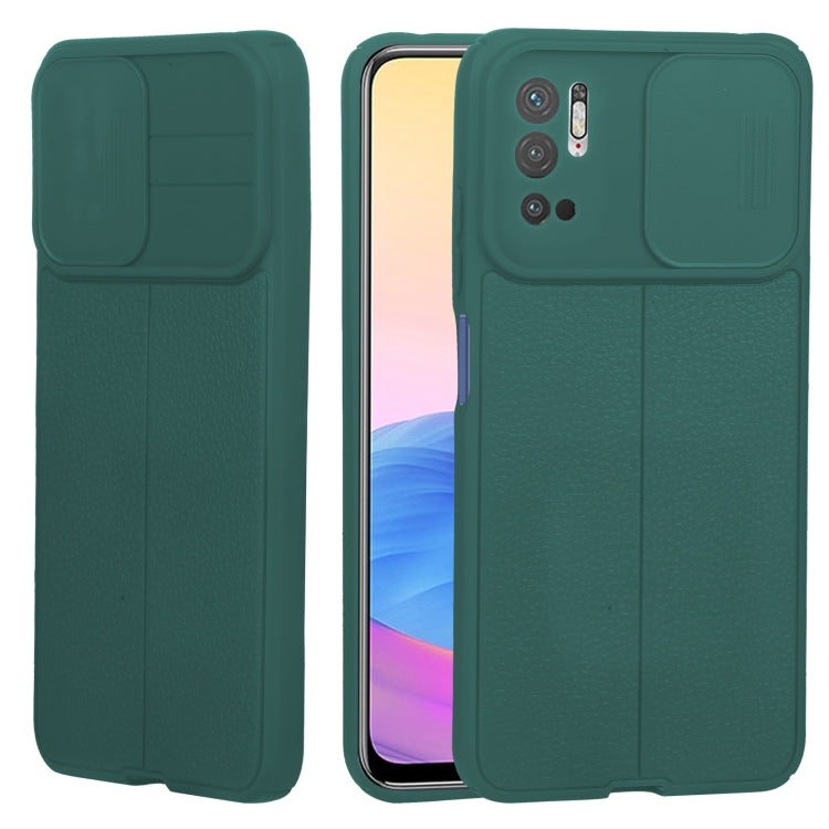 For Xiaomi Redmi Note 10 5G Litchi Texture Sliding Camshield TPU Protective Phone Case