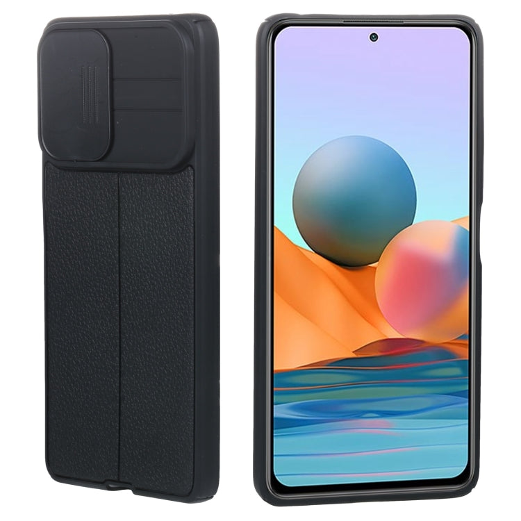 For Xiaomi Redmi Note 10 Pro 4G Litchi Texture Sliding Camshield TPU Protective Phone Case