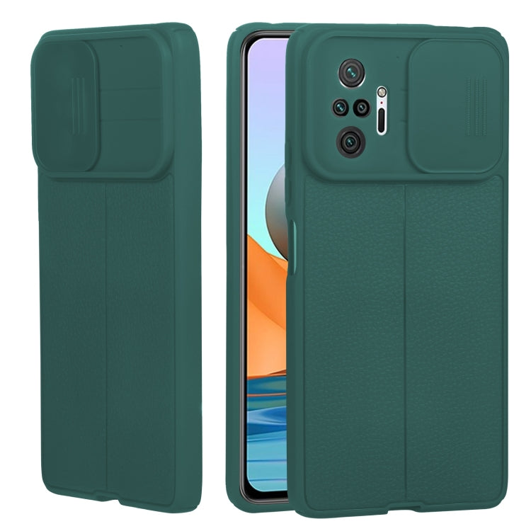 For Xiaomi Redmi Note 10 Pro 4G Litchi Texture Sliding Camshield TPU Protective Phone Case