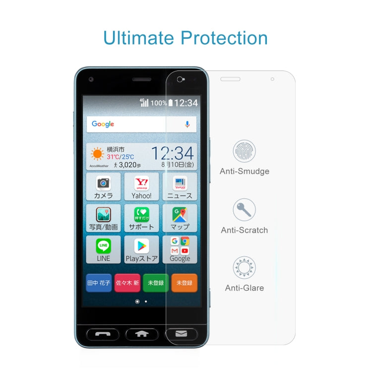 50 PCS 0.26mm 9H 2.5D Tempered Glass Film For Kyocera Kantan Sumaho 2