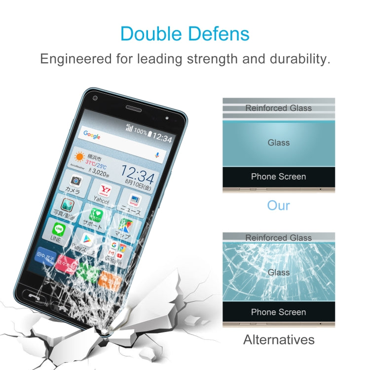 50 PCS 0.26mm 9H 2.5D Tempered Glass Film For Kyocera Kantan Sumaho 2