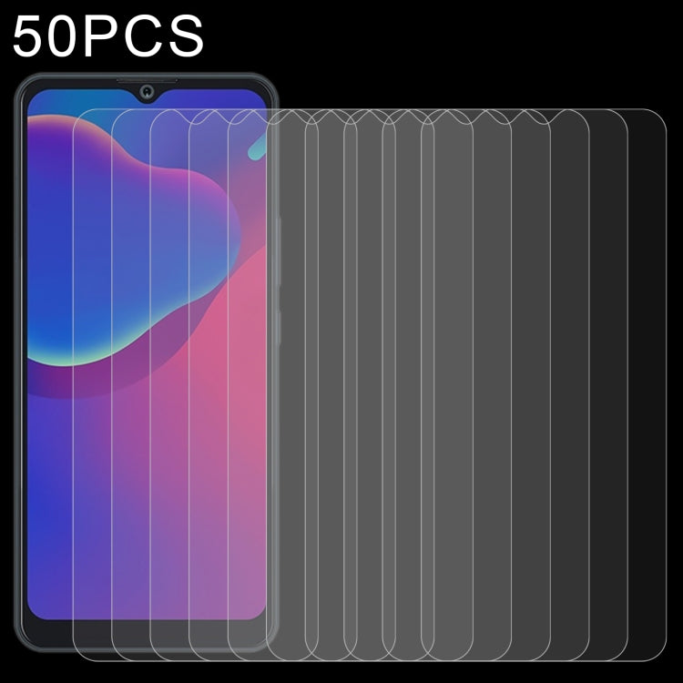50 PCS 0.26mm 9H 2.5D Tempered Glass Film For ZTE Blade V2021 5G
