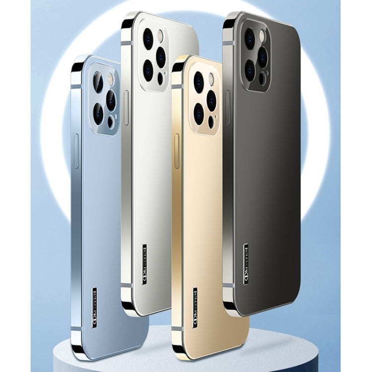 For iPhone 12 Stainless Steel Frame + PC Phone Case