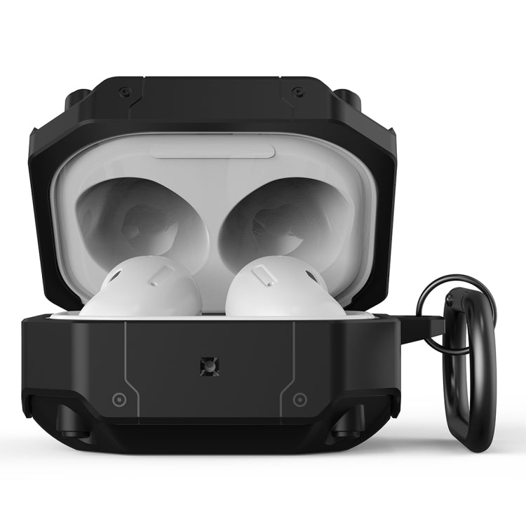 For Samsung Galaxy Buds 2 / Buds Pro / Buds Live / Buds 2 Pro Mecha Hardware TPU Earphone Protective Case with Hook