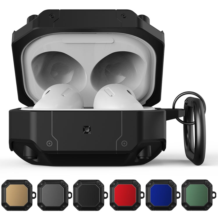 For Samsung Galaxy Buds 2 / Buds Pro / Buds Live / Buds 2 Pro Mecha Hardware TPU Earphone Protective Case with Hook