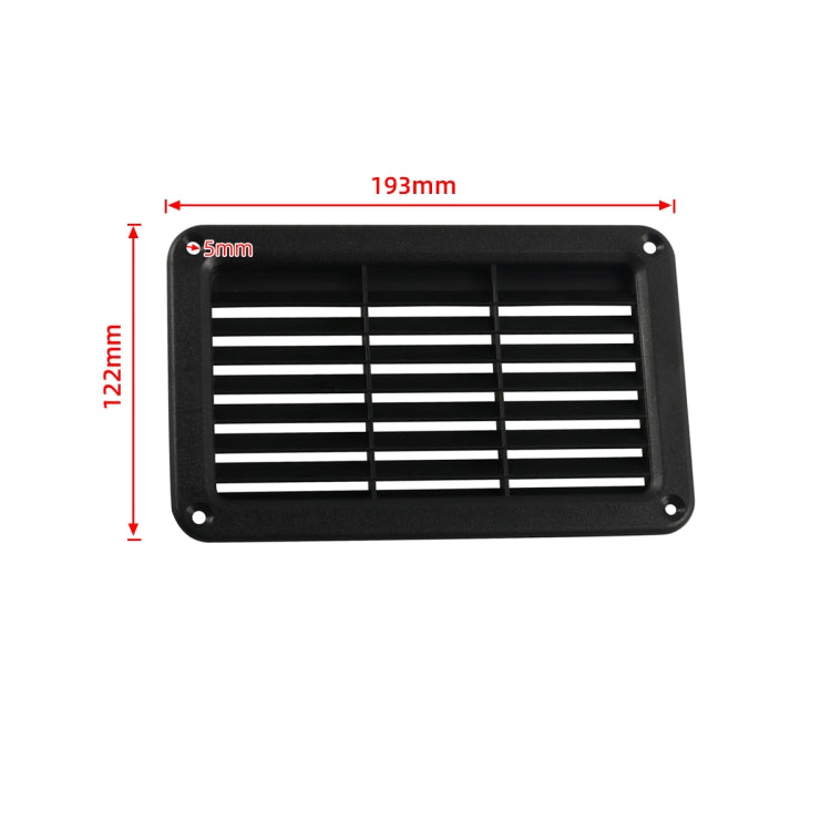 A6789 193x122mm RV / Bus Oblique Louver Outlet Panel with Screws(Black)