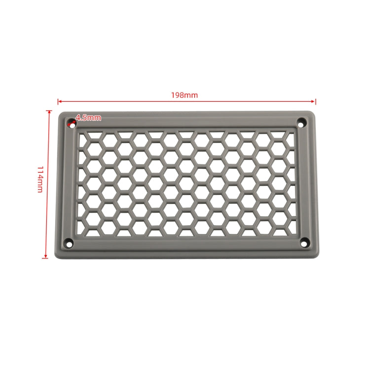 A6791 198x114mm RV / Bus Hexagon Pattern Air Inlet Panel with Screws(Grey)