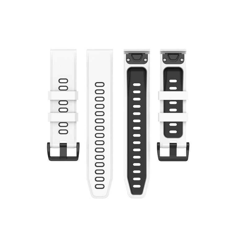 22mm Quick Release Two-color Silicone Watch Band for Garmin Fenix 7 / EPIX