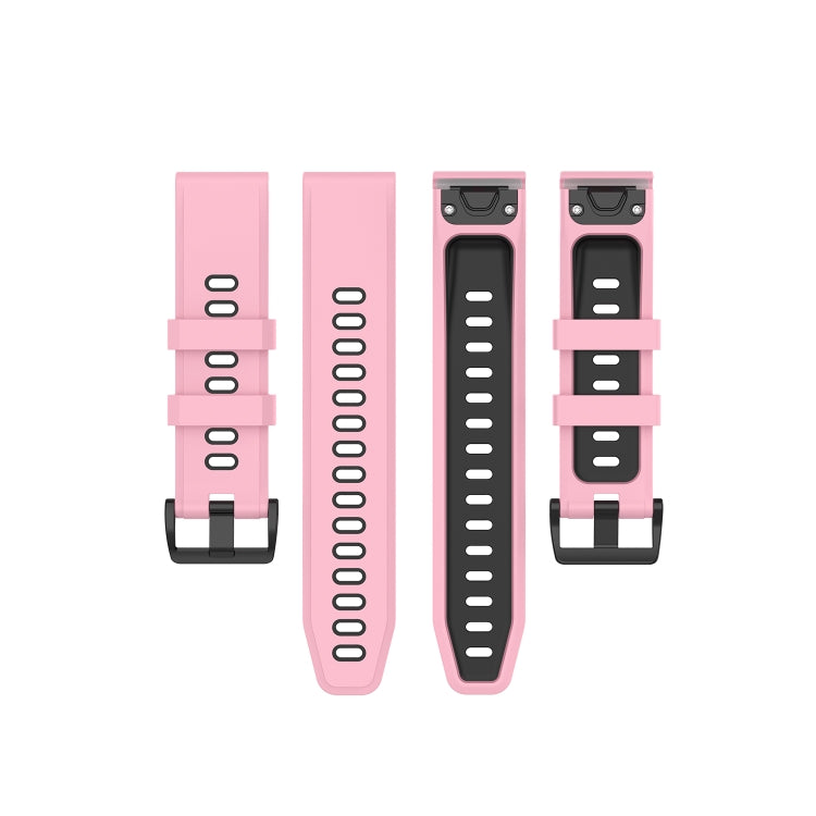 22mm Quick Release Two-color Silicone Watch Band for Garmin Fenix 7 / EPIX