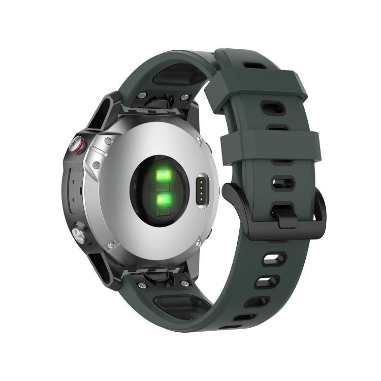 22mm Quick Release Two-color Silicone Watch Band for Garmin Fenix 7 / EPIX