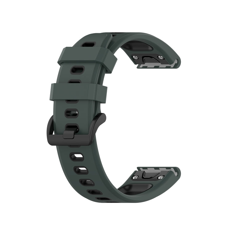 22mm Quick Release Two-color Silicone Watch Band for Garmin Fenix 7 / EPIX