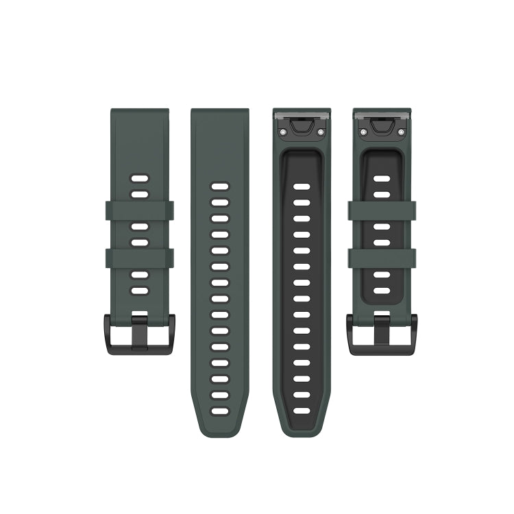 22mm Quick Release Two-color Silicone Watch Band for Garmin Fenix 7 / EPIX