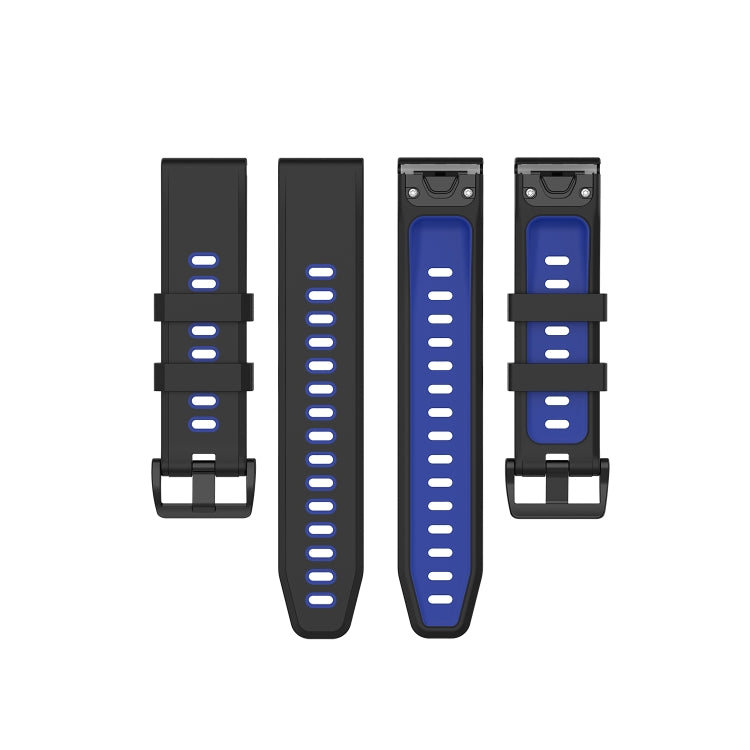 22mm Quick Release Two-color Silicone Watch Band for Garmin Fenix 7 / EPIX