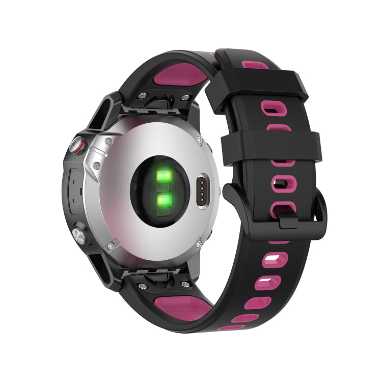 22mm Quick Release Two-color Silicone Watch Band for Garmin Fenix 7 / EPIX