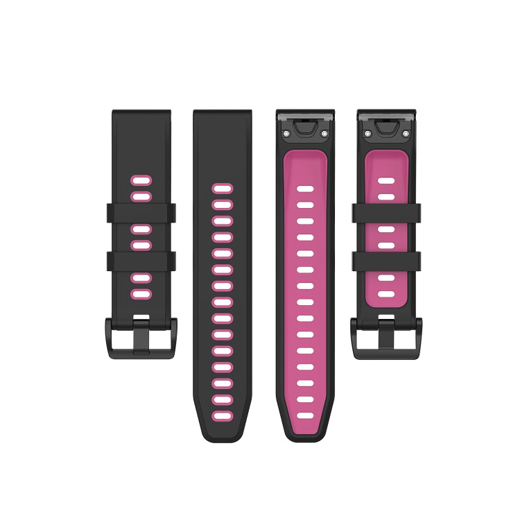 22mm Quick Release Two-color Silicone Watch Band for Garmin Fenix 7 / EPIX