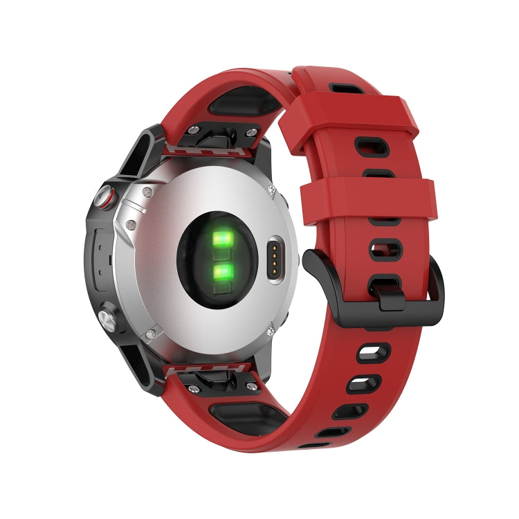 22mm Quick Release Two-color Silicone Watch Band for Garmin Fenix 7 / EPIX