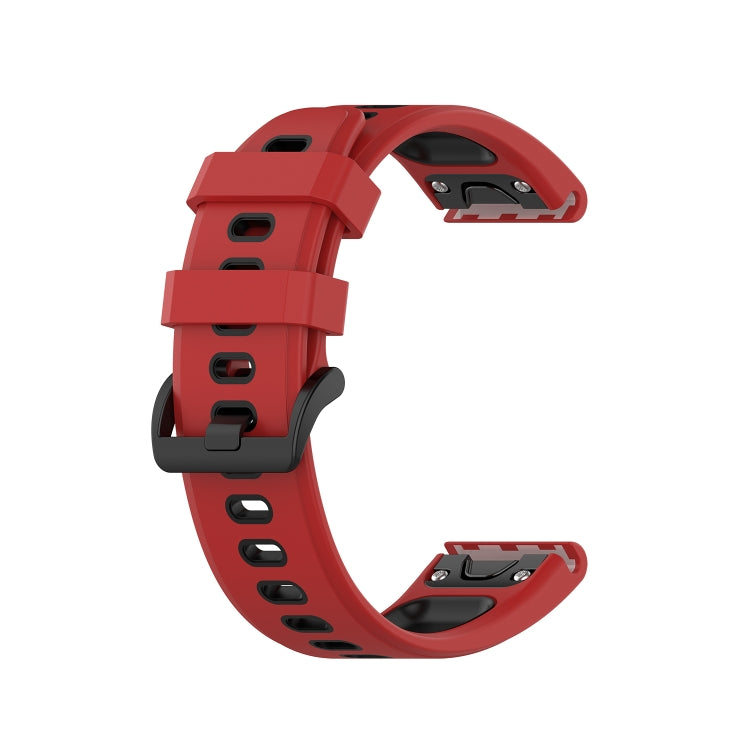 22mm Quick Release Two-color Silicone Watch Band for Garmin Fenix 7 / EPIX
