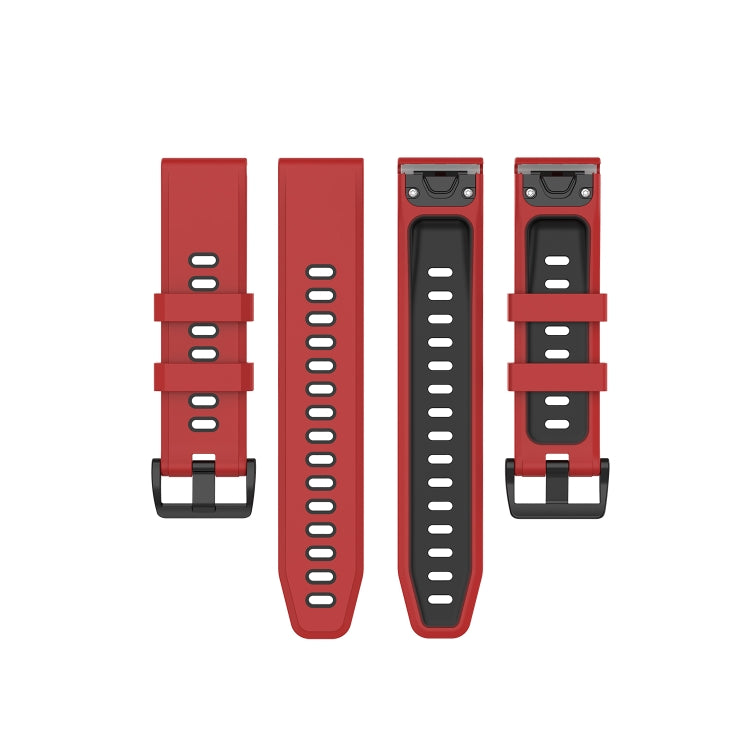 22mm Quick Release Two-color Silicone Watch Band for Garmin Fenix 7 / EPIX