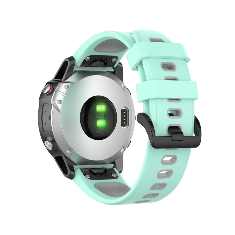 22mm Quick Release Two-color Silicone Watch Band for Garmin Fenix 7 / EPIX