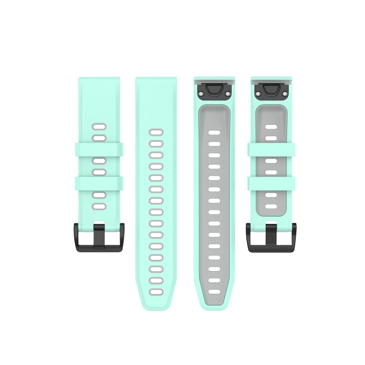 22mm Quick Release Two-color Silicone Watch Band for Garmin Fenix 7 / EPIX