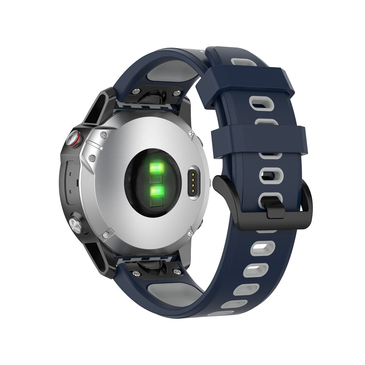 22mm Quick Release Two-color Silicone Watch Band for Garmin Fenix 7 / EPIX