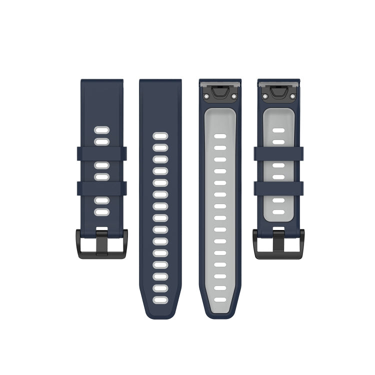 22mm Quick Release Two-color Silicone Watch Band for Garmin Fenix 7 / EPIX