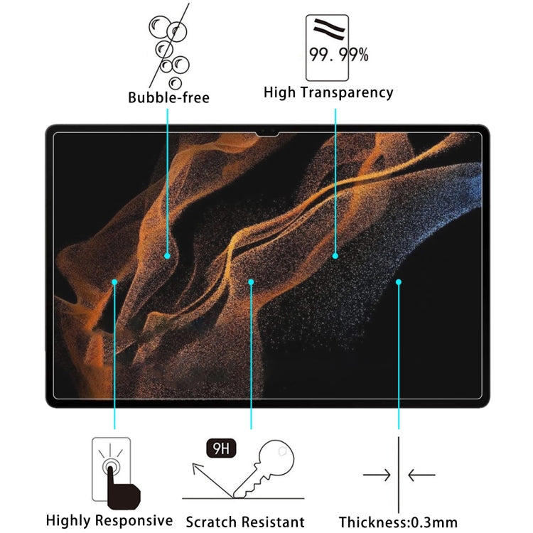 2 PCS 9H 2.5D Explosion-proof Tempered Tablet Glass Film For Samsung Galaxy Tab S8 Ultra / X900