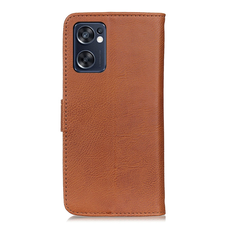 For OPPO Reno7 SE 5G KHAZNEH Cowhide Texture Flip Leather Phone Case