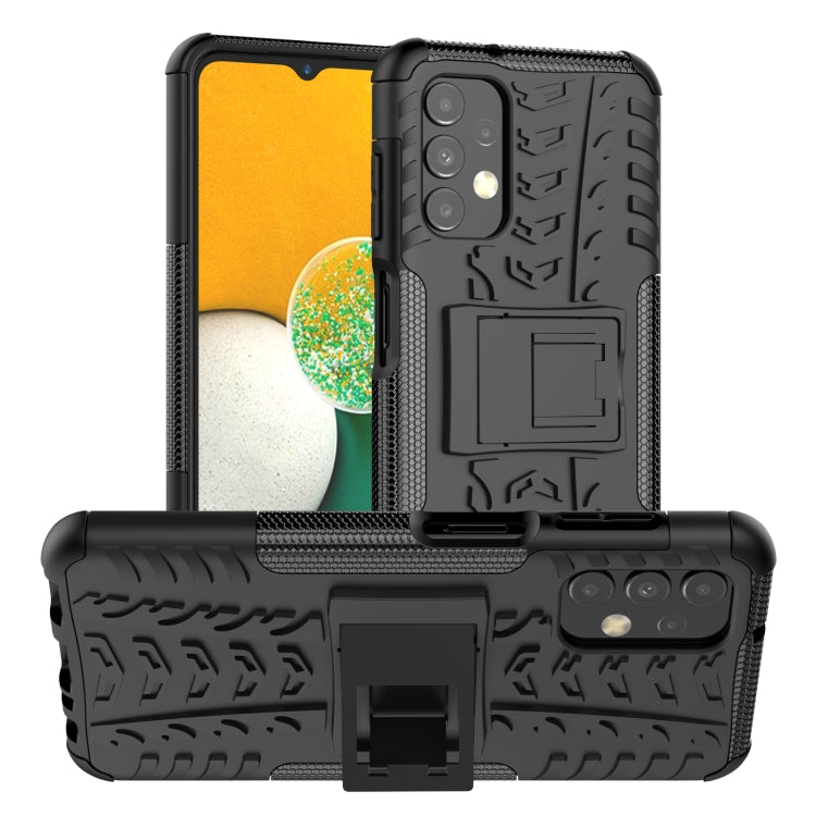 For Samsung Galaxy A13 4G Tire Texture Shockproof TPU+PC Phone Case with Holder