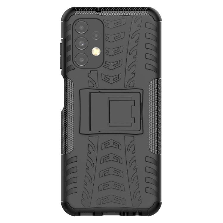 For Samsung Galaxy A13 4G Tire Texture Shockproof TPU+PC Phone Case with Holder