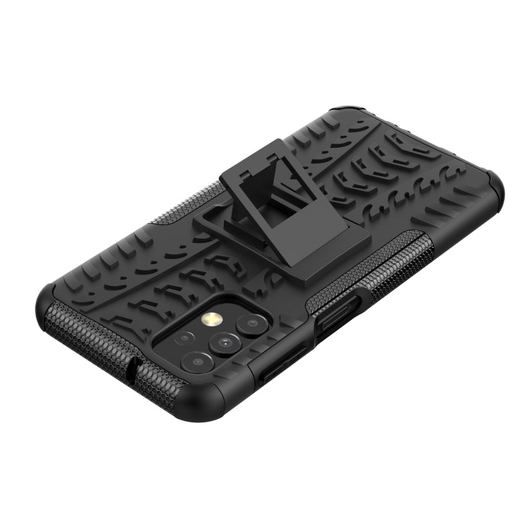 For Samsung Galaxy A13 4G Tire Texture Shockproof TPU+PC Phone Case with Holder