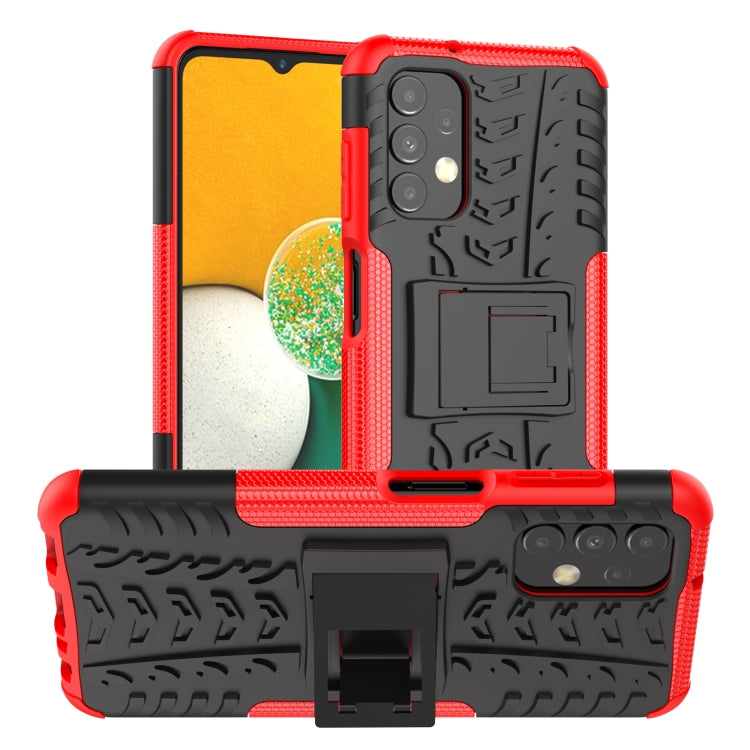For Samsung Galaxy A13 4G Tire Texture Shockproof TPU+PC Phone Case with Holder