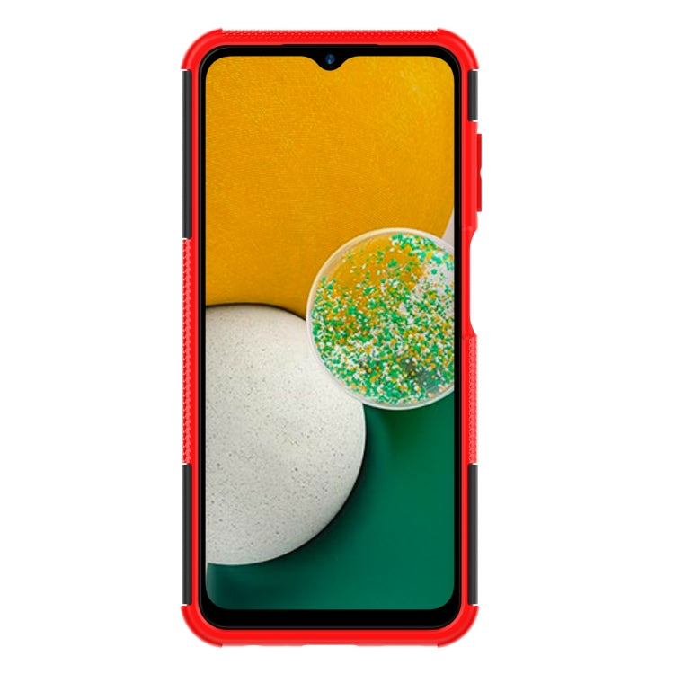 For Samsung Galaxy A13 4G Tire Texture Shockproof TPU+PC Phone Case with Holder