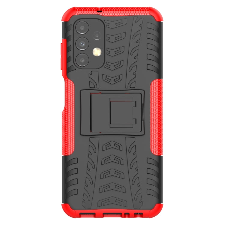For Samsung Galaxy A13 4G Tire Texture Shockproof TPU+PC Phone Case with Holder