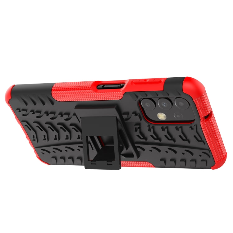 For Samsung Galaxy A13 4G Tire Texture Shockproof TPU+PC Phone Case with Holder