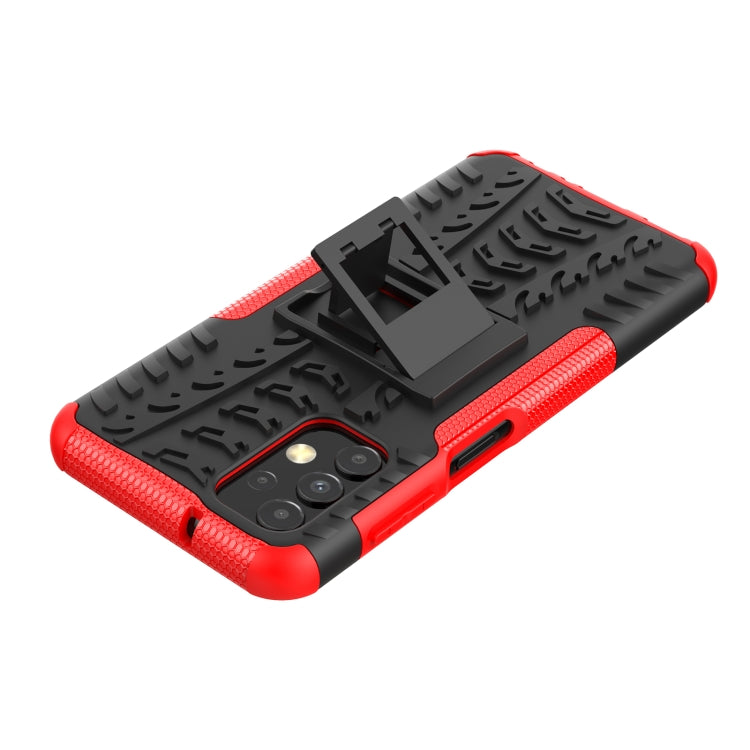 For Samsung Galaxy A13 4G Tire Texture Shockproof TPU+PC Phone Case with Holder