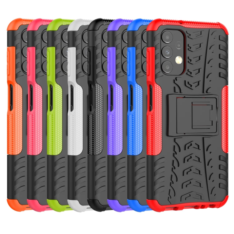 For Samsung Galaxy A13 4G Tire Texture Shockproof TPU+PC Phone Case with Holder