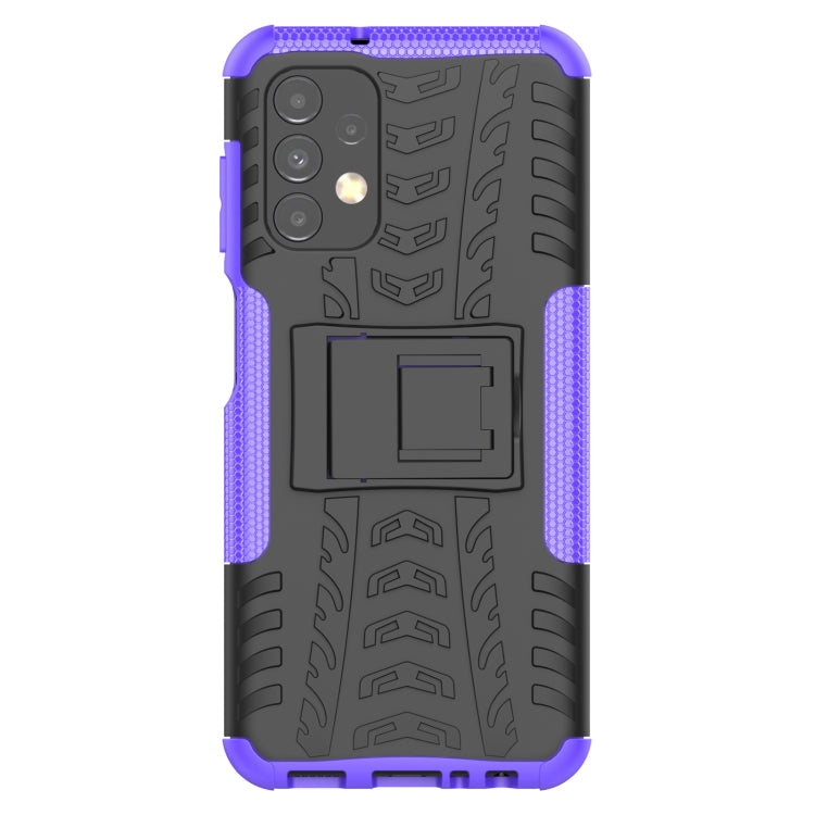 For Samsung Galaxy A13 4G Tire Texture Shockproof TPU+PC Phone Case with Holder