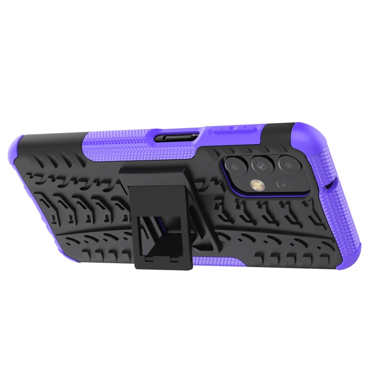 For Samsung Galaxy A13 4G Tire Texture Shockproof TPU+PC Phone Case with Holder