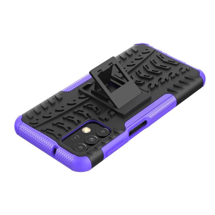 For Samsung Galaxy A13 4G Tire Texture Shockproof TPU+PC Phone Case with Holder