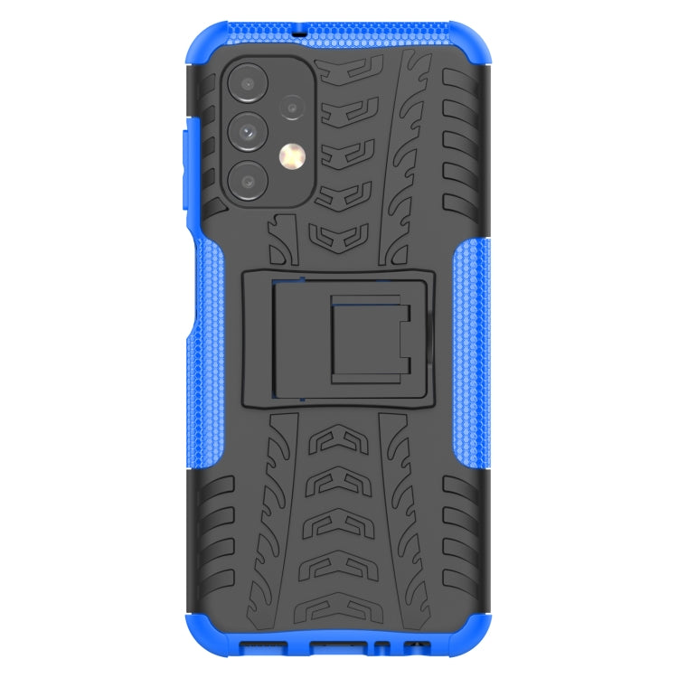For Samsung Galaxy A13 4G Tire Texture Shockproof TPU+PC Phone Case with Holder