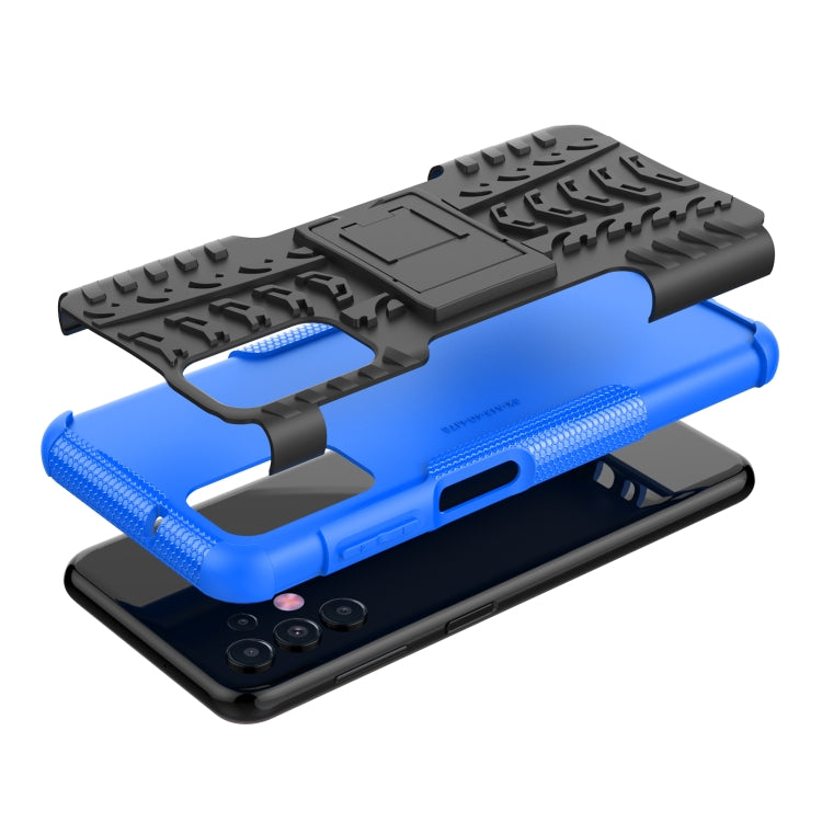 For Samsung Galaxy A13 4G Tire Texture Shockproof TPU+PC Phone Case with Holder
