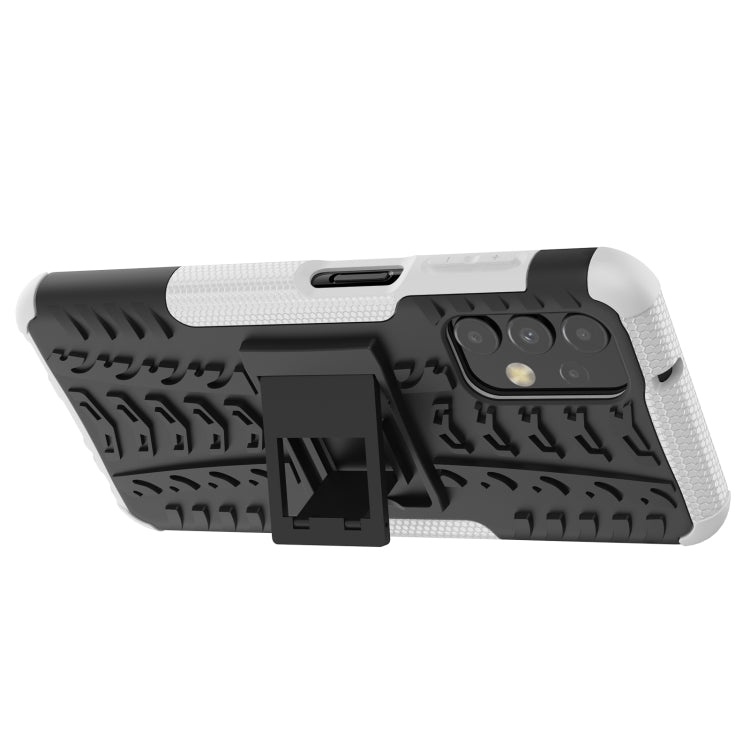 For Samsung Galaxy A13 4G Tire Texture Shockproof TPU+PC Phone Case with Holder