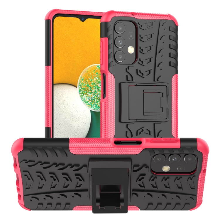 For Samsung Galaxy A13 4G Tire Texture Shockproof TPU+PC Phone Case with Holder